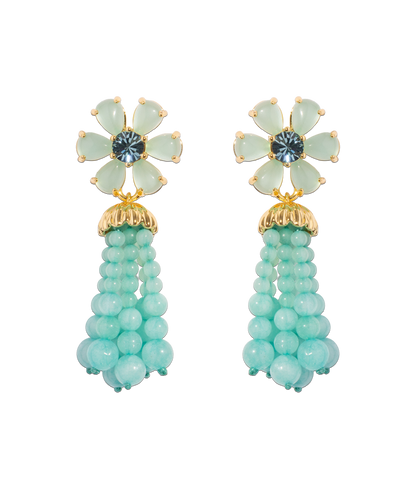 Loren Hope - Talia Tassel Earrings in Aqua