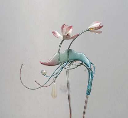 Lotus Bespoke Hairpin - Silk Hairpin(Chanhua)