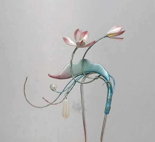 Lotus Bespoke Hairpin - Silk Hairpin(Chanhua)