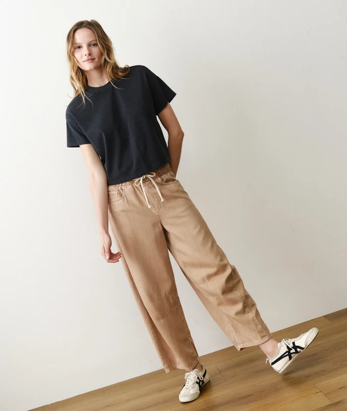Luxe Suede Oversized Crew Tee Black