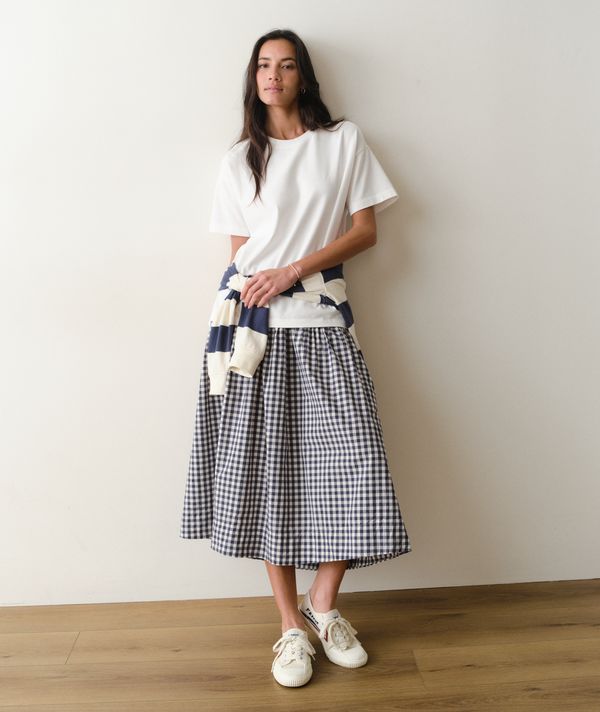 Luxe Suede Oversized Crew Tee White