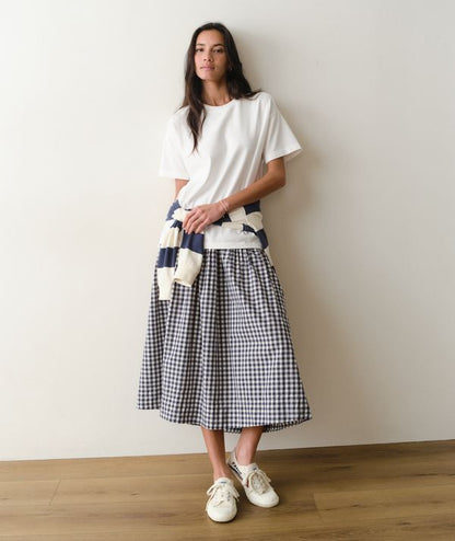 Luxe Suede Oversized Crew Tee White