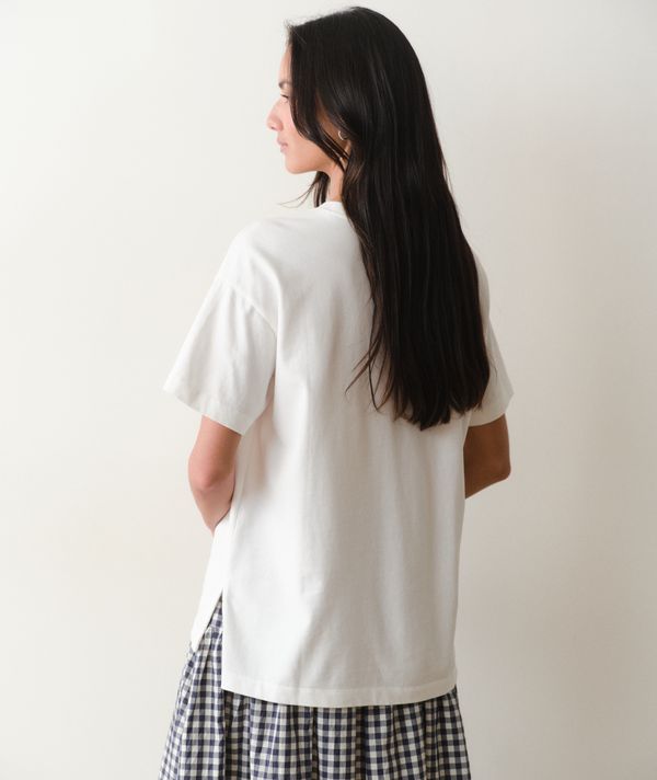 Luxe Suede Oversized Crew Tee White