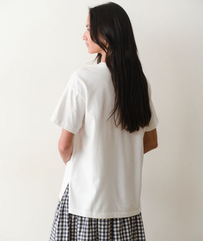 Luxe Suede Oversized Crew Tee White