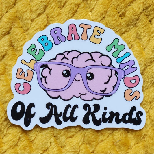 Luxe Trauma 'Celebrate Minds Of All Kinds' Vinyl Sticker