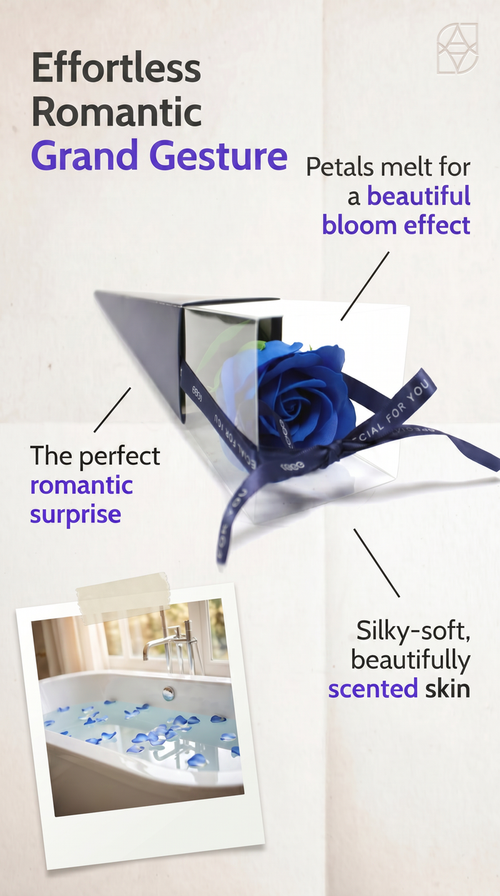 Luxury Bath Soap Flowers Blue Rose Petals.
