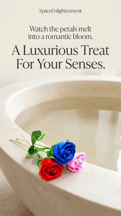 Luxury Bath Soap Flowers Blue Rose Petals.