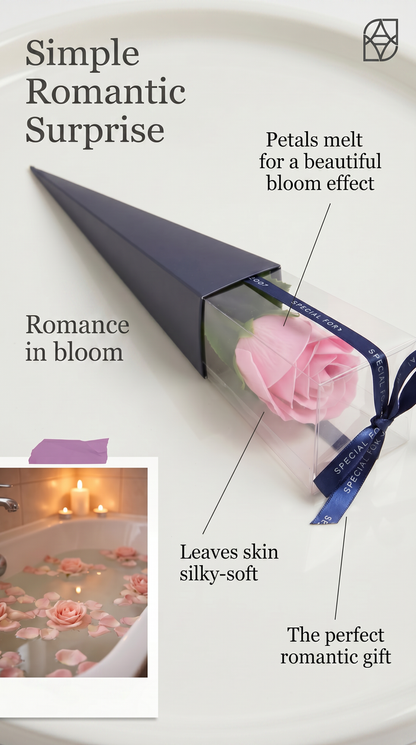 Luxury Pink Soap Rose Romantic Bath Flower, Soothing Scent, Soft Silky Skin.