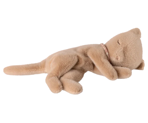 Maileg Sleeping Kitten in Cream Peach