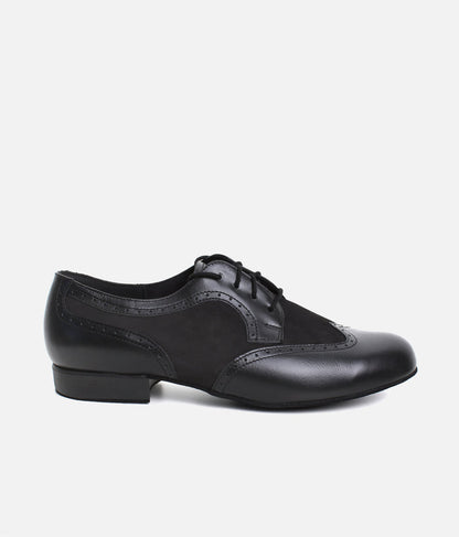 Mens Dance Shoes, Derby Brogue Style Ballroom Shoes for Wide Feet - 089
