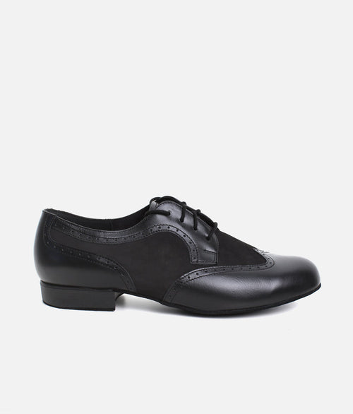 Mens Dance Shoes, Derby Brogue Style Ballroom Shoes for Wide Feet - 089