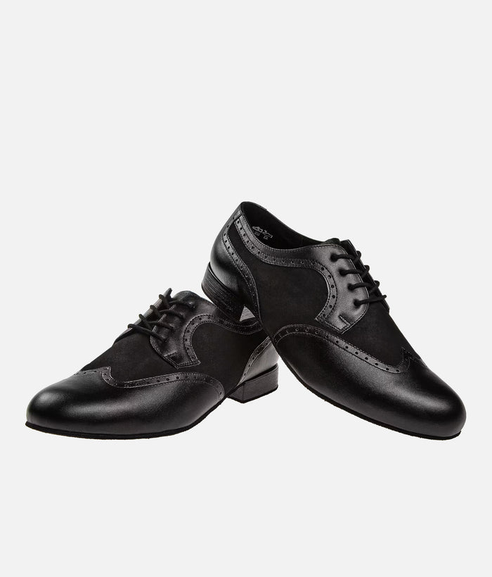Mens Dance Shoes, Derby Brogue Style Ballroom Shoes for Wide Feet - 089