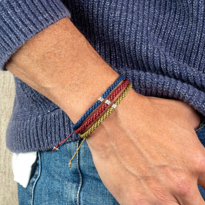 Men's Braided Bracelet | Rope Bracelet | Silver Bracelet | : Black - Olita Gifts & Goods