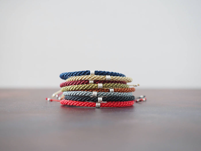 Men's Braided Bracelet | Rope Bracelet | Silver Bracelet | : Black - Olita Gifts & Goods