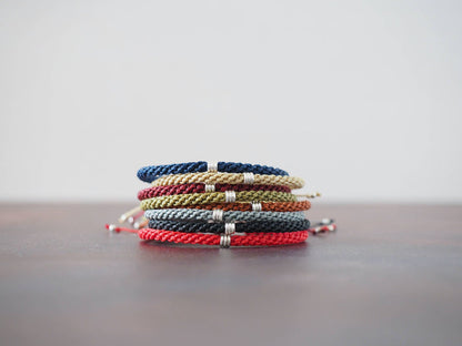 Men's Braided Bracelet | Rope Bracelet | Silver Bracelet | : Black - Olita Gifts & Goods