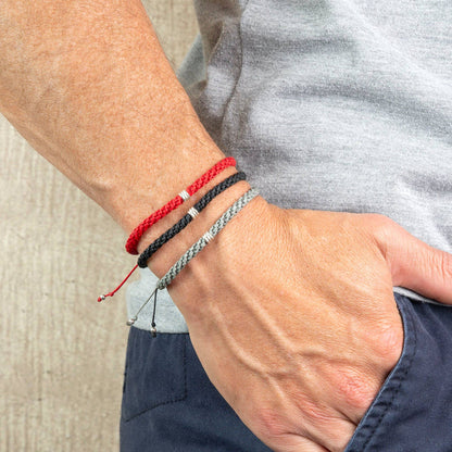 Men's Braided Bracelet | Rope Bracelet | Silver Bracelet | : Black - Olita Gifts & Goods