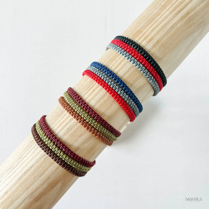 Men's Thin Macrame Surfer Bracelet | Adjustable & Waterproof: Navy Blue - Olita Gifts & Goods