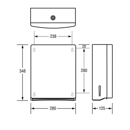Metlam Ellipse ML725AR Rounded Paper Towel Dispenser Multifold
