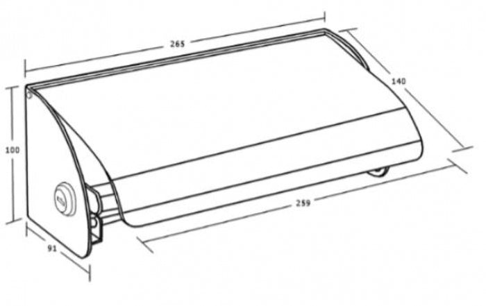 Metlam ML267 Double Toilet Roll Holder Lockable with Hood