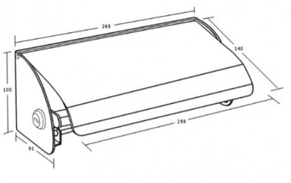 Metlam ML267 Double Toilet Roll Holder Lockable with Hood