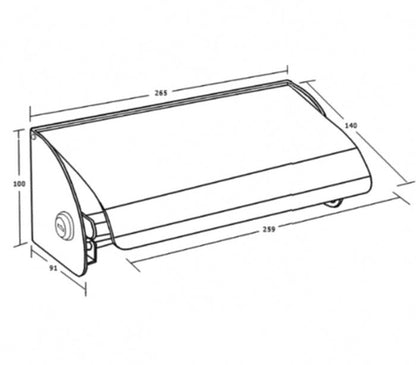 Metlam ML267 Double Toilet Roll Holder Lockable with Hood