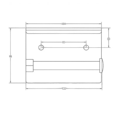 Metlam ML268 Single Toilet Roll Holder with Shelf Top