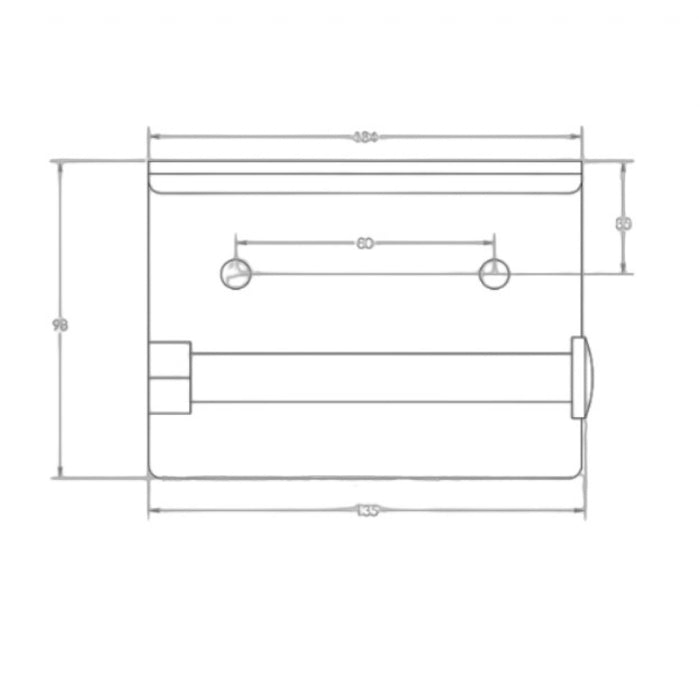 Metlam ML268 Single Toilet Roll Holder with Shelf Top