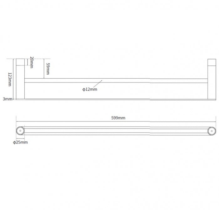 Metlam Parker ML_T81202 Double Towel Rail
