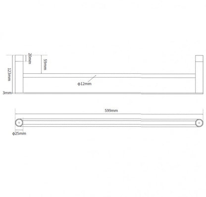Metlam Parker ML_T81202 Double Towel Rail
