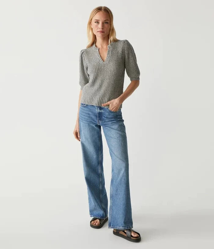 Michael Stars Gemma Puff Sleeve Sweater in Heather Grey