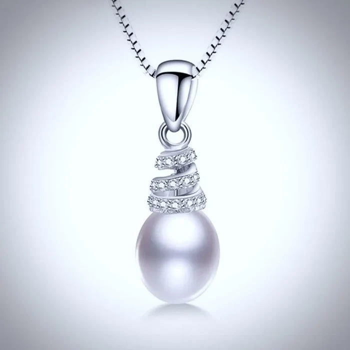 "Kalena" - Freshwater Pearl and Sterling Silver Bridal Necklace and Earrings Set