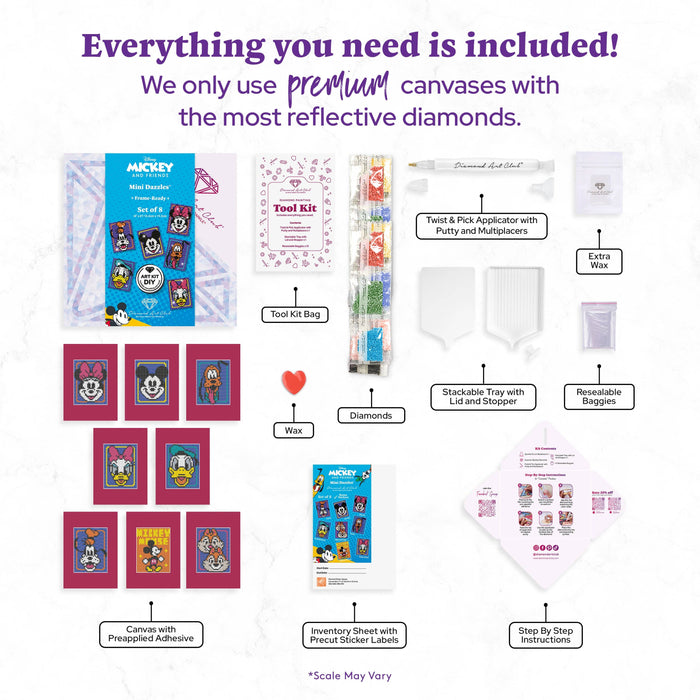Mini Dazzles™ - Mickey and Friends Set of 8- Diamond Art Club DIY Kit