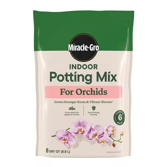 Bag of Miracle-Gro Indoor Potting Mix for Orchids on a white background
