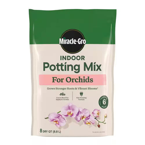 Bag of Miracle-Gro Indoor Potting Mix for Orchids on a white background