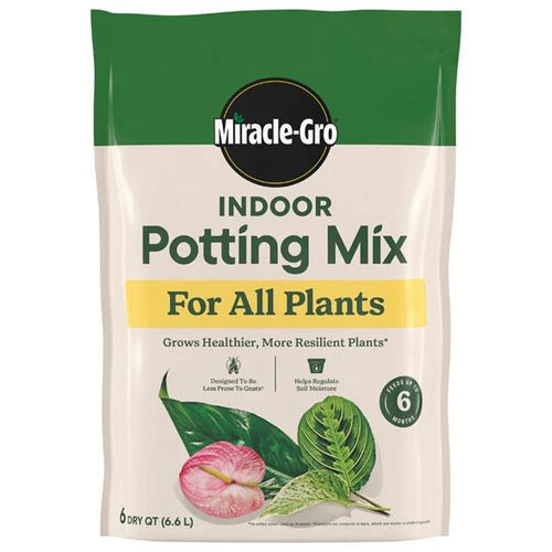 Bag of Miracle-Gro Indoor Potting Mix on a white background