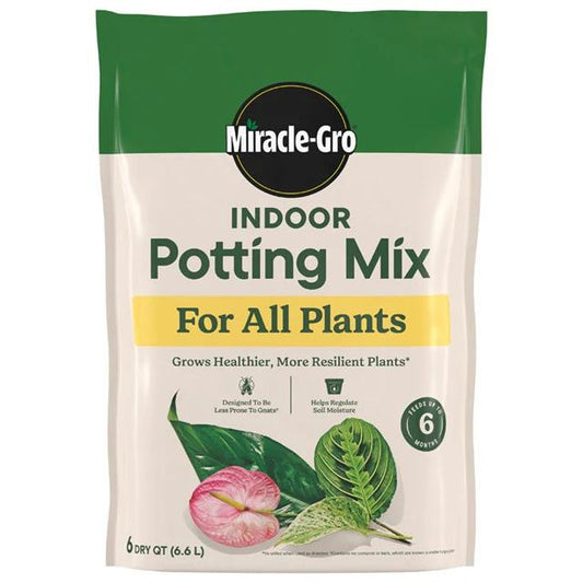 Bag of Miracle-Gro Indoor Potting Mix on a white background