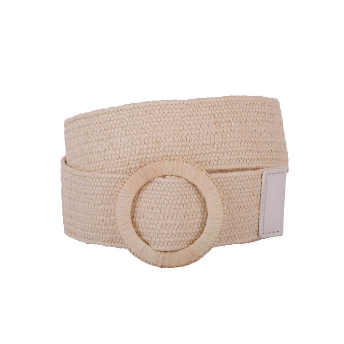 Most Wanted Woven Raffia Circle Buckle Stretch Belt - Multiple Colors!