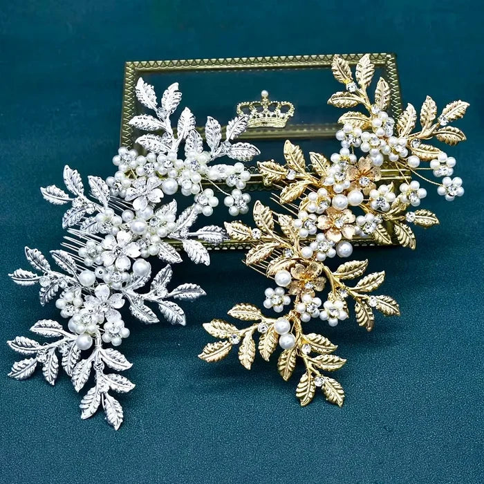 Wedding Hair Accessories - Pearl Bridal Hair Comb - Available in Silver and Gold