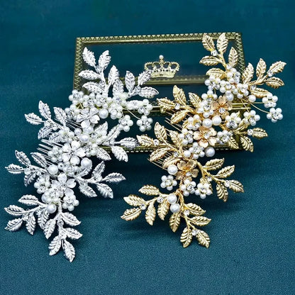 Wedding Hair Accessories - Pearl Bridal Hair Comb - Available in Silver and Gold