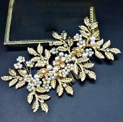 Wedding Hair Accessories - Pearl Bridal Hair Comb - Available in Silver and Gold