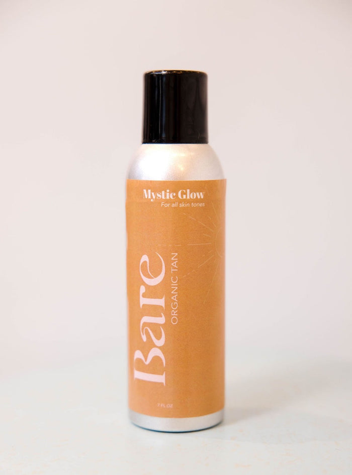 Bare Organic Tan spray bottle on a white background