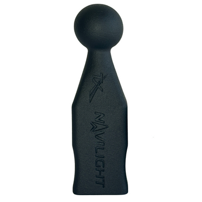 Black Navilight mount adapter with round top and textured grip design.