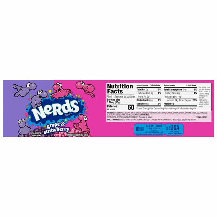 Nerds, Grape & Strawberry Candy, 1.65 Oz, 36 Ct - 10 Pack (360 Ct)