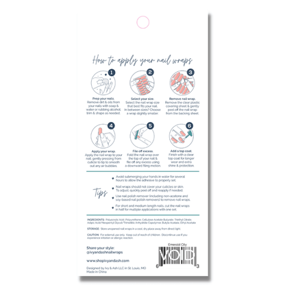 Ocean Sunrise | Teal Blue & Pink Skittle Mani Nail Wrap Set - Olita Gifts & Goods