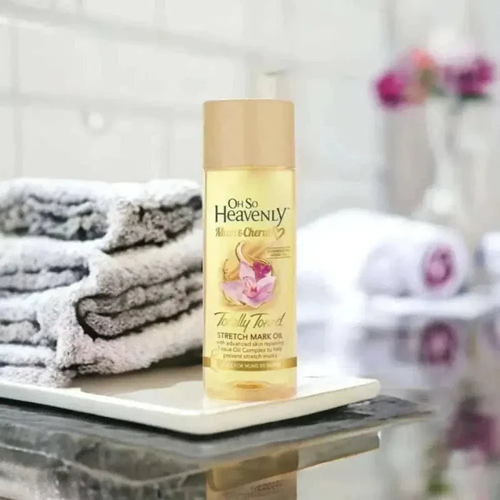 Oh So Heavenly Mum & Cherub Stretch Mark Oil 125ml bottle for pregnancy skin care