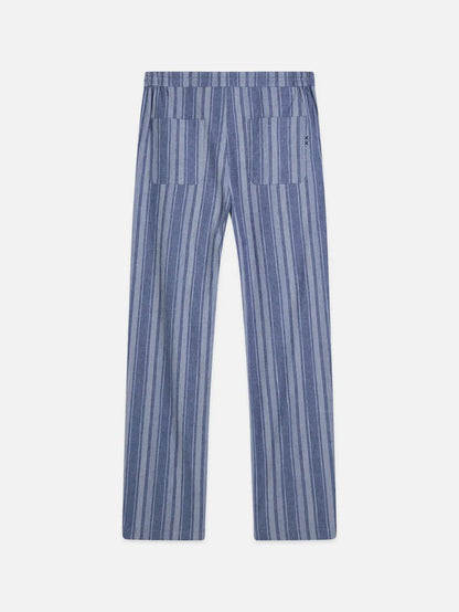Oliver Pleated Linen-Blend Relaxed Straight-Fit Jogger - Pageant Blue Stripe