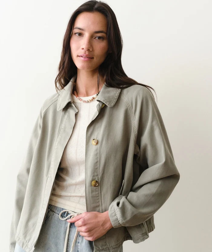 Olivia Cropped Trench Sage