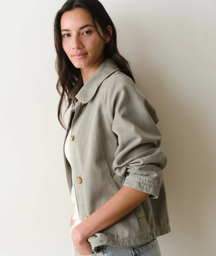 Olivia Cropped Trench Sage