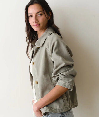 Olivia Cropped Trench Sage