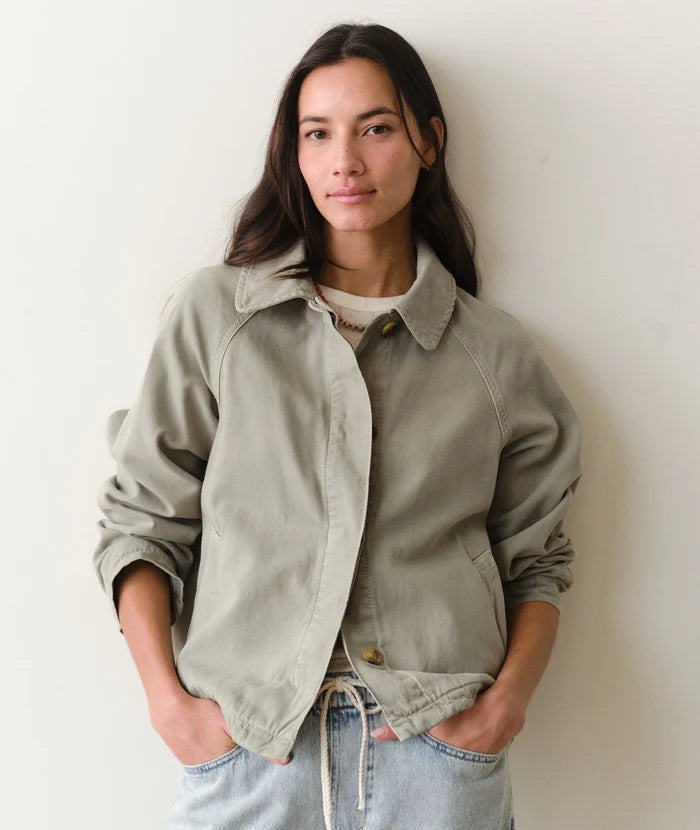 Olivia Cropped Trench Sage